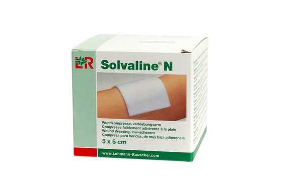 Lohmann Rauscher Solvaline N sårkompress 5 x 5 cm, 25 st