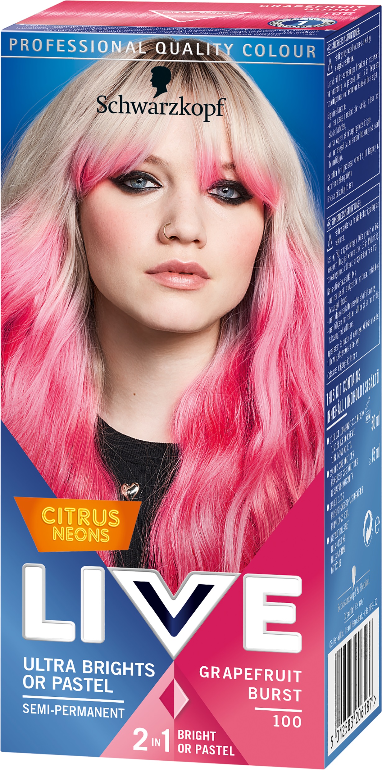 Schwarzkopf LIVE Color Hårfärg Ultra Brights or Pastel 100 Grapefruit Burst