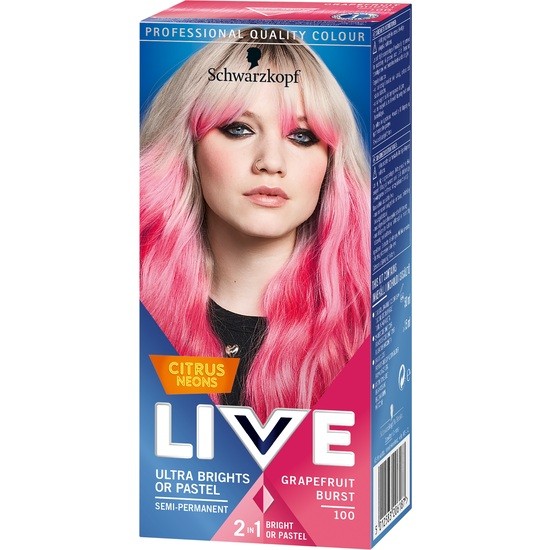 Schwarzkopf LIVE Color Hårfärg Ultra Brights or Pastel 100 Grapefruit Burst