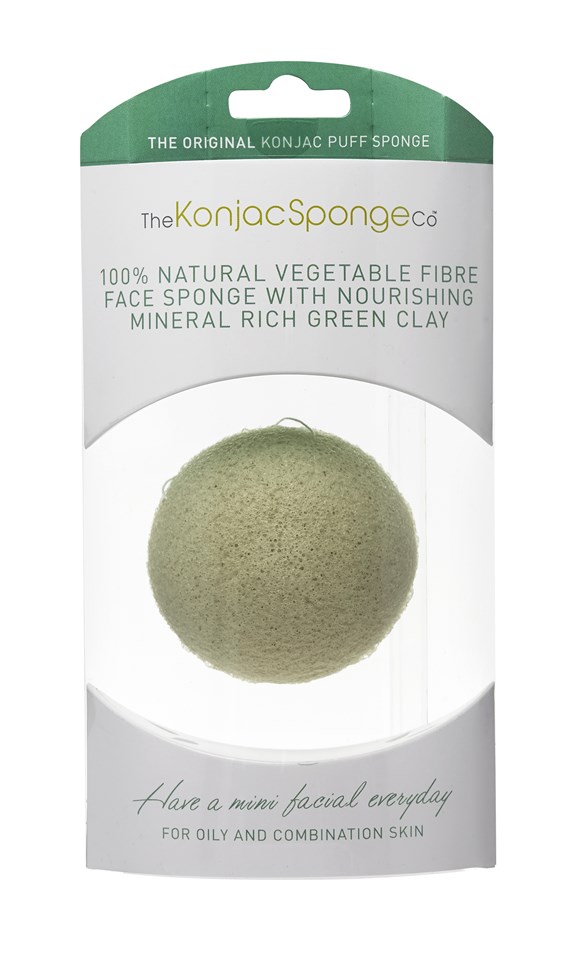 Konjac Sponge Premium Facial Puff French Green Clay