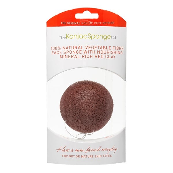Konjac Sponge Premium Facial Puff French Red Clay