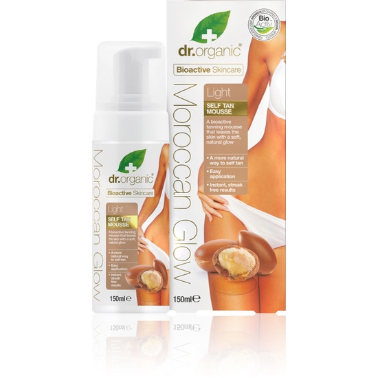 Dr Organic Moroccan Glow Self Tan Mousse Light 150 ml