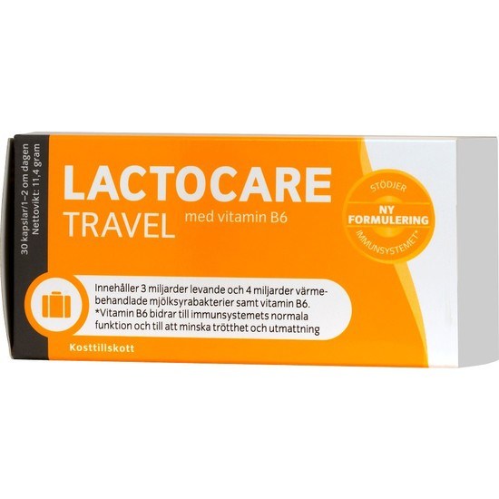 Lactocare Travel + Vitamin B6 30 kapslar