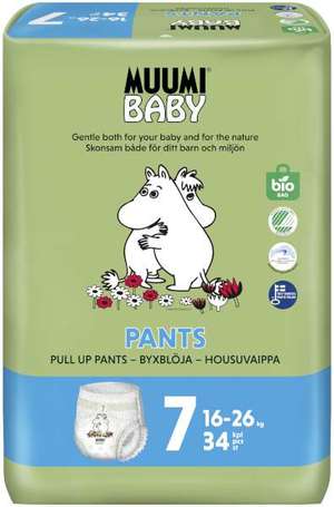 Muumi Baby Byxblöja 7 16-26 kg 34-pack