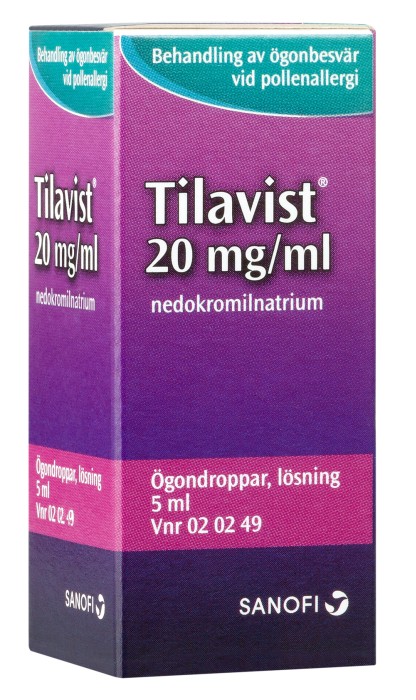Tilavist ögondroppar, lösning 20 mg/ml 5 ml