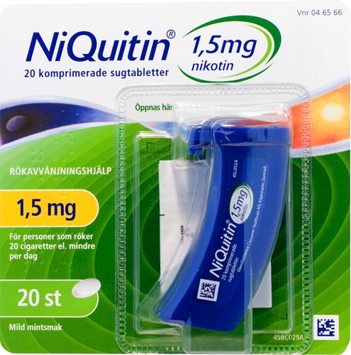 NiQuitin, komprimerad sugtablett 1,5 mg 20 st