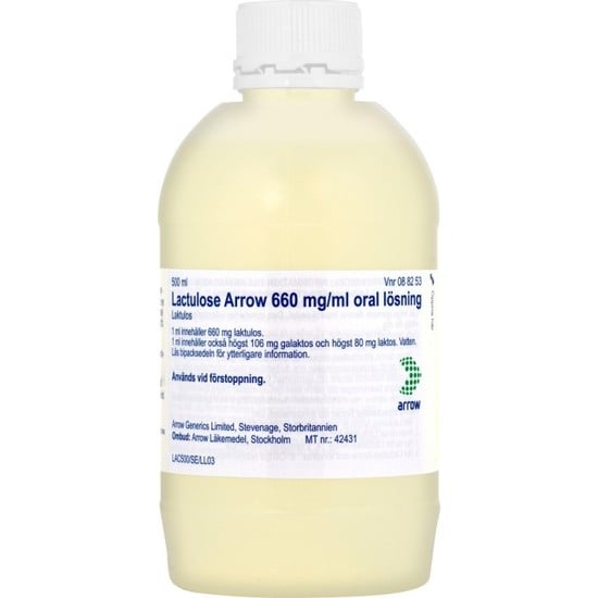 Lactulose Arrow, Oral lösning 660 mg/ml utan doseringskopp 500 ml