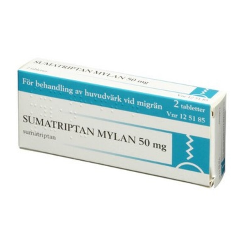 Sumatriptan Mylan Filmdragerad Tablett 50 mg 2 st
