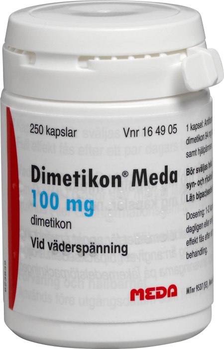 Dimetikon Meda, kapsel, mjuk 100 mg 250 st