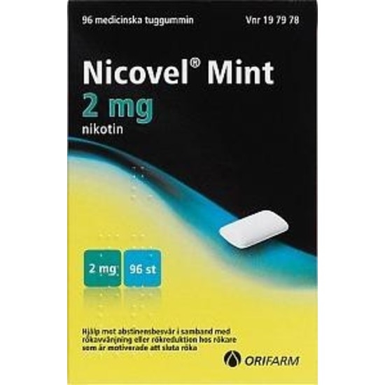 Nicovel Mint, medicinskt tuggummi 2 mg 96 st
