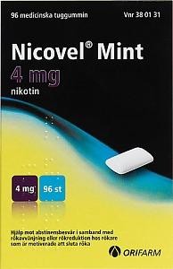 Nicovel Mint, medicinskt tuggummi 4 mg 96 st