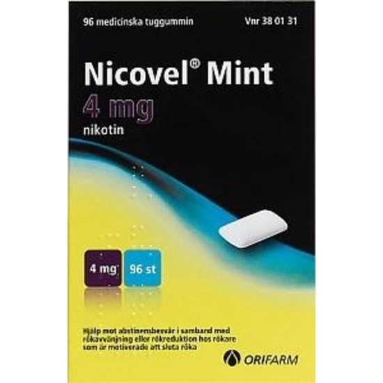 Nicovel Mint, medicinskt tuggummi 4 mg 96 st