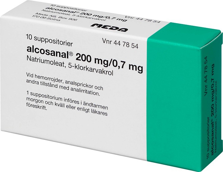 Alcosanal, suppositorium 200 mg 10 st