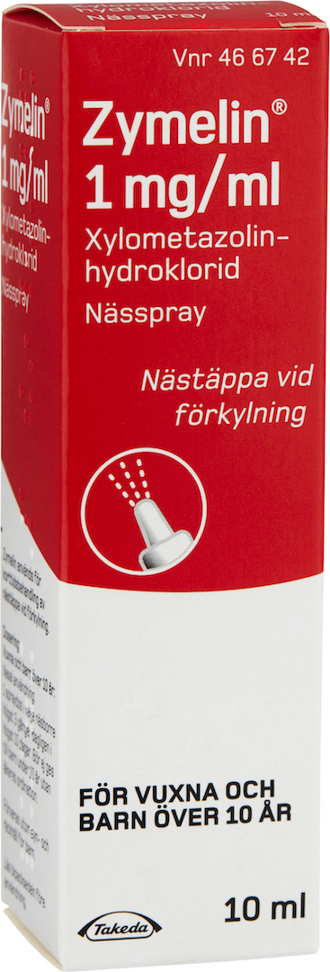 Zymelin, nässpray, lösning 1 mg/ml 10 ml