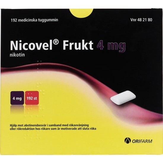 Nicovel Frukt, medicinskt tuggummi 4 mg 192 st