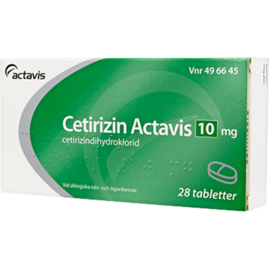 Cetirizin Actavis, filmdragerad tablett 10 mg 28 st