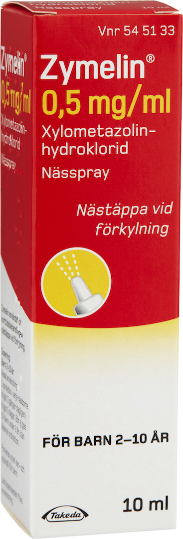 Zymelin, nässpray, lösning 0,5 mg/ml 10 ml