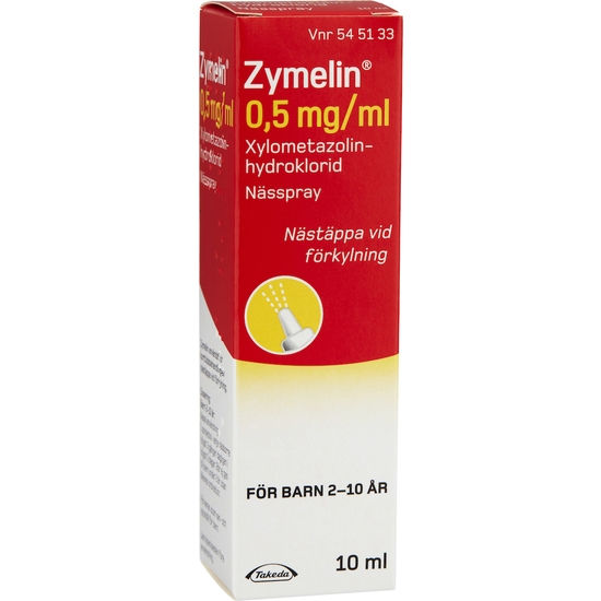 Zymelin, nässpray, lösning 0,5 mg/ml 10 ml
