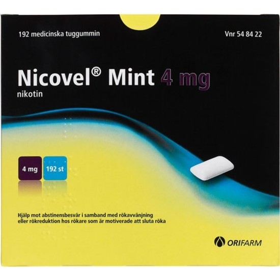 Nicovel Mint, medicinskt tuggummi 4 mg 192 st