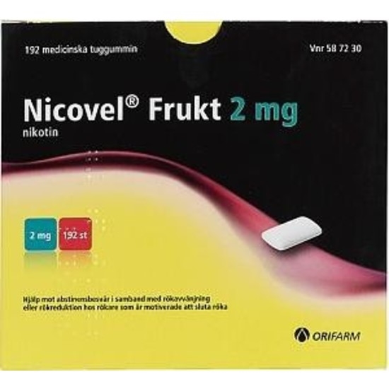 Nicovel Frukt, medicinskt tuggummi 2 mg 192 st
