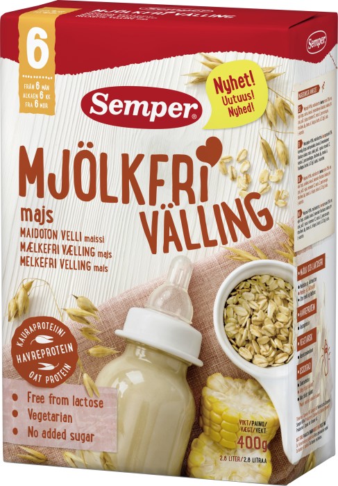 Semper Mjölkfri Välling Majs 6 mån 400g