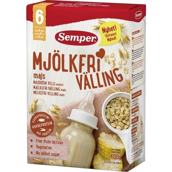 Semper Mjölkfri Välling Majs 6 mån 400g