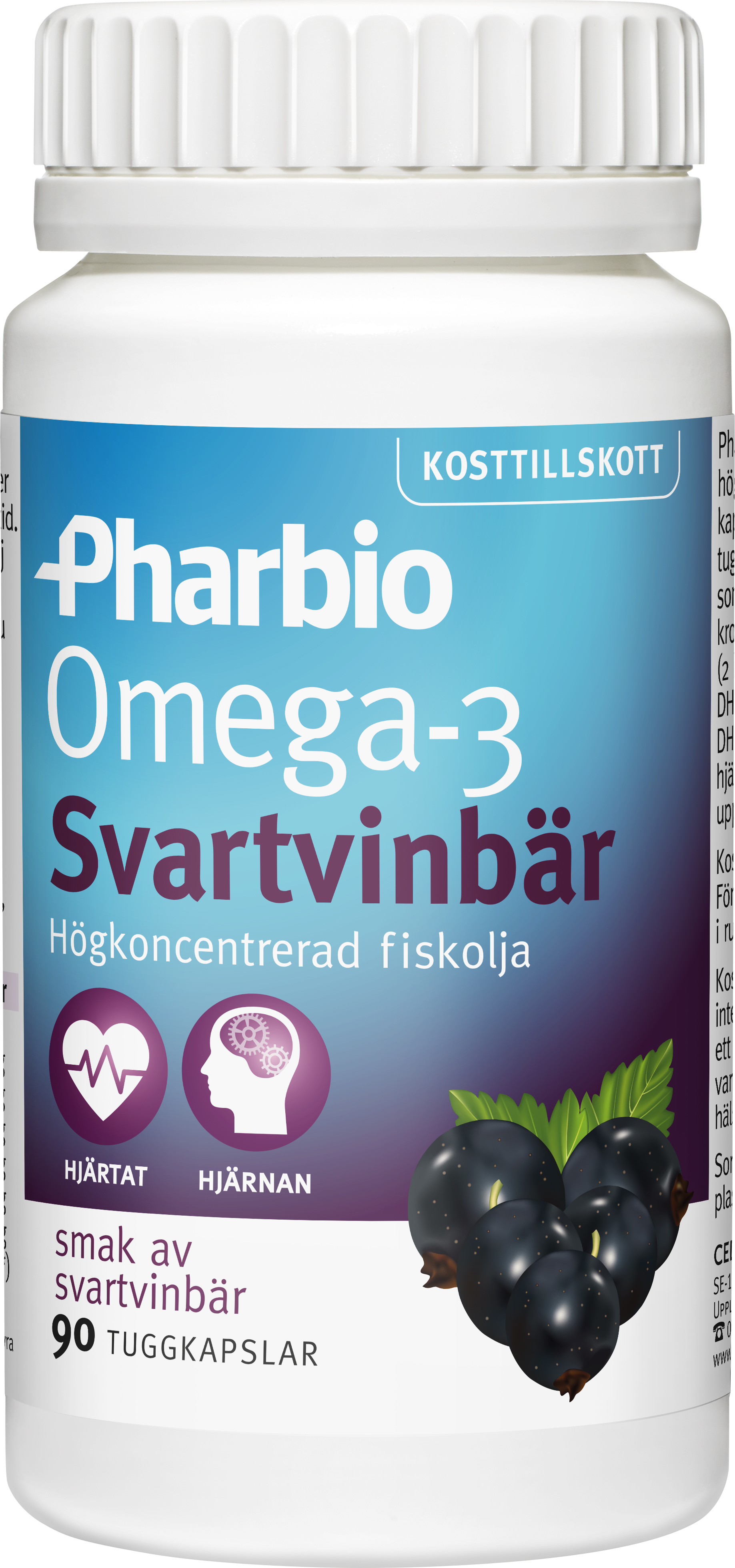 Pharbio Omega-3 Svartvinbär 90 kapslar