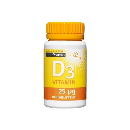 Pharbio D3-Vitamin 180 Tabletter