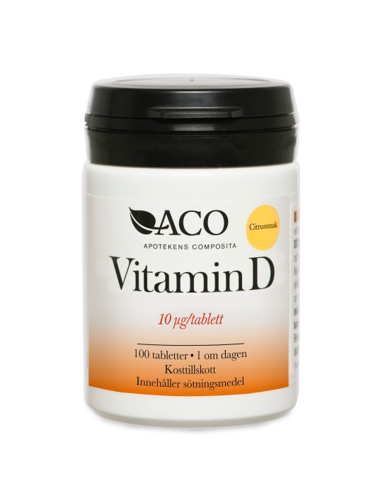 ACO Vitamin D 10 µg Citrussmak 100 tabletter