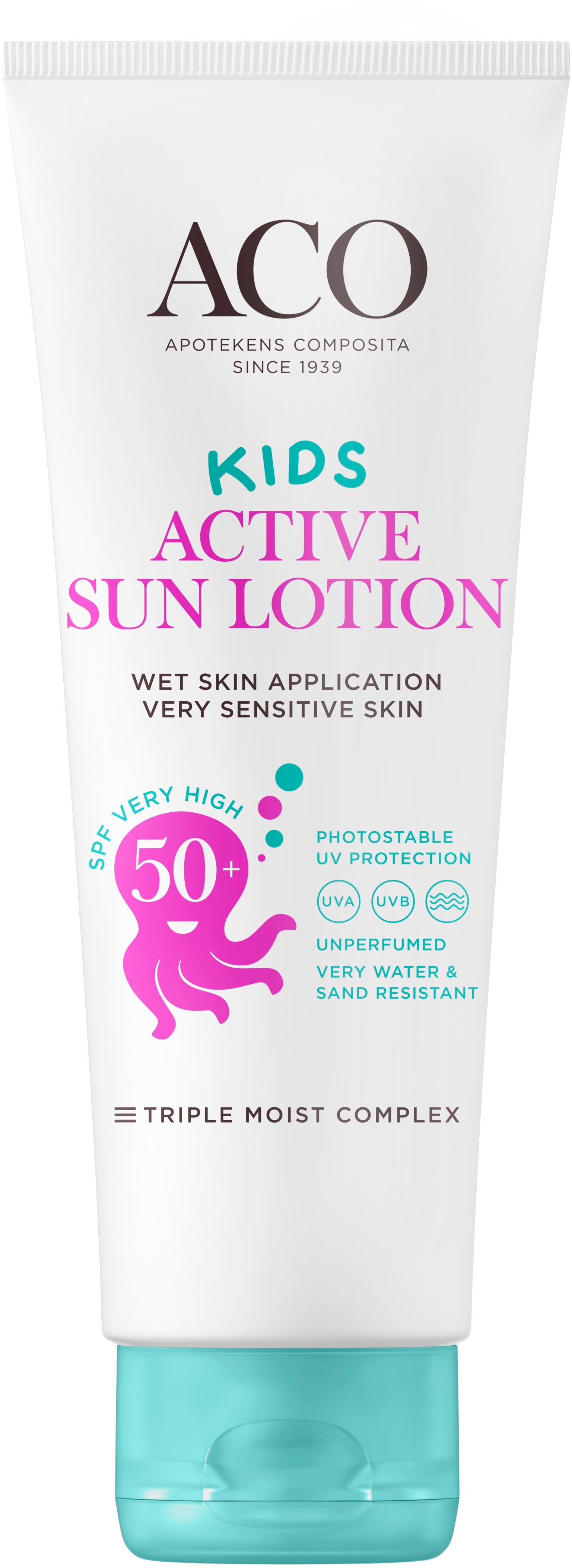ACO Sun Kids Lotion SPF 50+ Parfymfri Solskydd Barn 125 ml