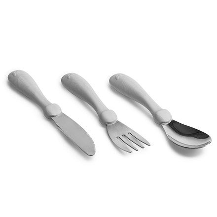 Herobility Eco Toddler Cutlery 12+ mån 3 delar Grå