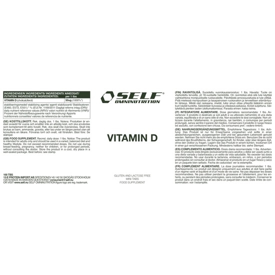 Self Omninutrition Vitamin D 100 st