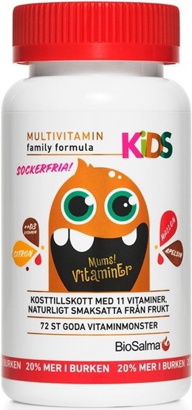 BioSalma Multivitamin Kids 72 tuggtabletter