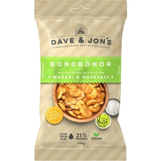 Dave & Jon´s Bondbönor Wasabi & Havssalt 100g