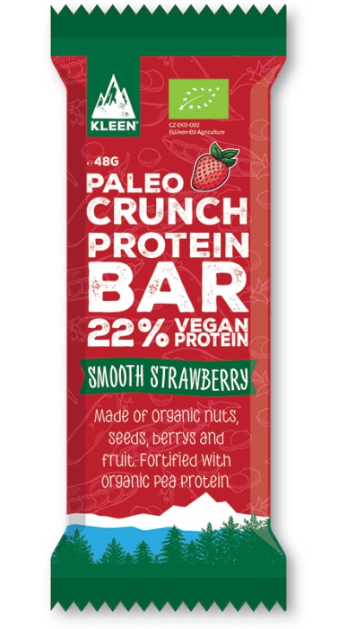 KLEEN Paleo Crunch Protein Bar Smooth Strawberry 48 g