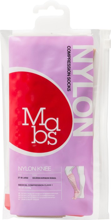 Mabs Nylon Knästrumpa Solbrun L