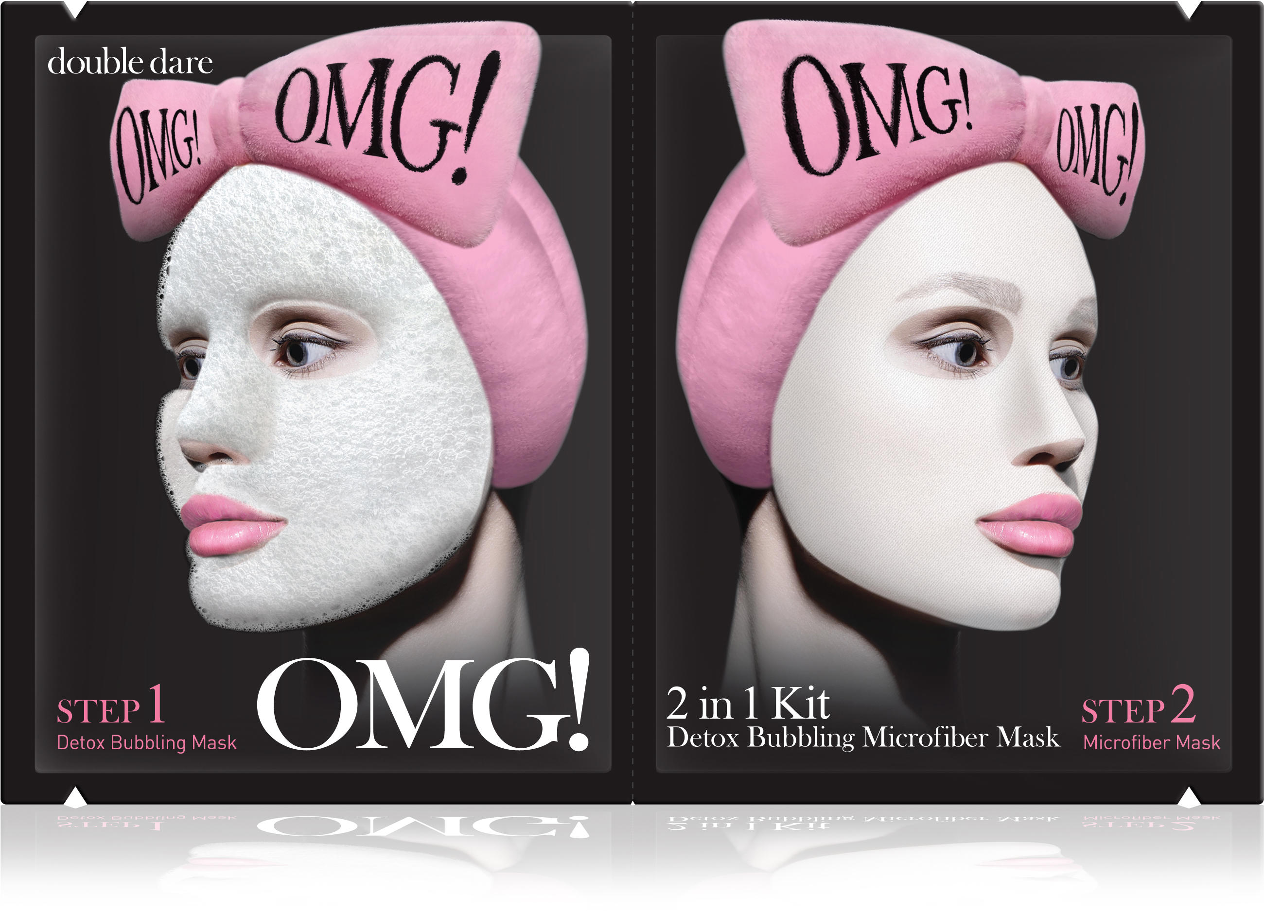 OMG! 2 in 1 Kit Detox Bubbling Microfiber Mask