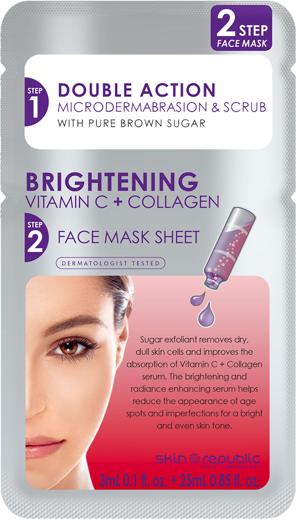 Skin Republic 2 Step Brightening Vitamin C + Collagen Face Mask