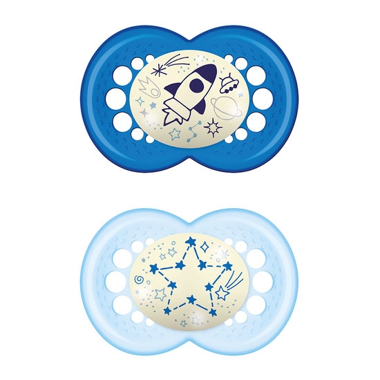 MAM Original Night Silicone Blue 16-36m 2-pack
