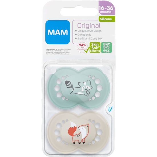 MAM Original Silicone Blue 16-36m 2-pack