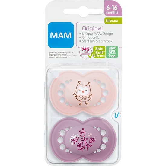 MAM Original Silicone Pink 6-16m 2-pack