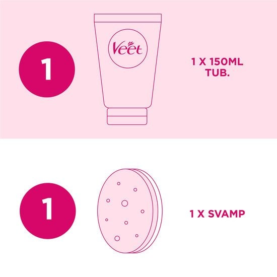 Veet Pure Hårborttagningskräm Dusch Ben & Kropp Torr Hud 150 ml