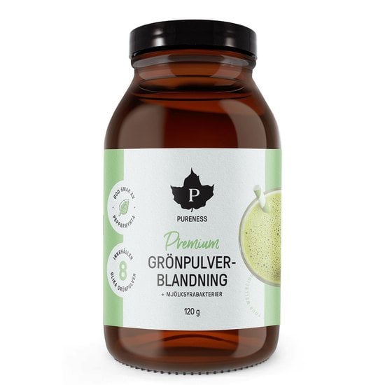 Pureness Premium Grönpulverblanding + mjölksyrabakterier 120 g