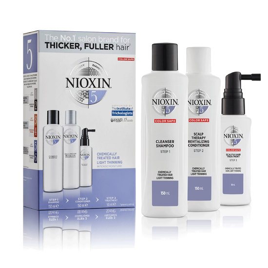 Nioxin Trial Kit System 5 för fint, tunt, kemiskt behandlat hår 150+150+50 ml