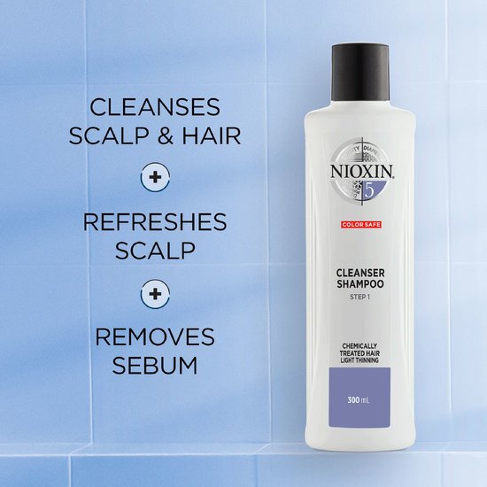 Nioxin System 5 Cleanser Schampo för fint, tunt, kemiskt behandlat hår 300 ml