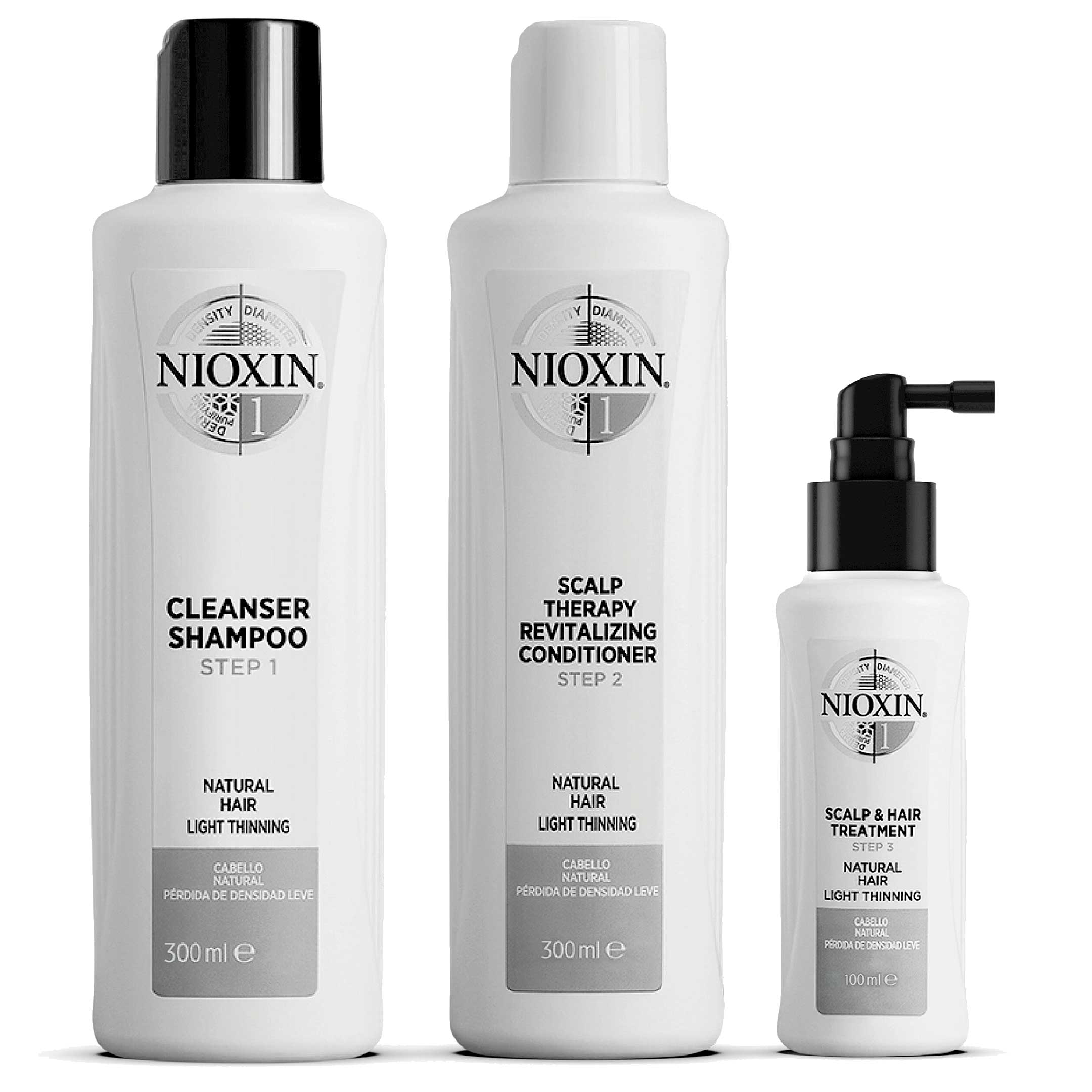 Nioxin Loyalty Kit System 1 för obehandlat naturligt tunt hår 300+300+100 ml