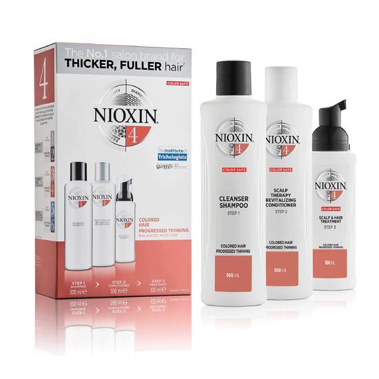 Nioxin Loyalty Kit System 4 för märkbart tunt, färgat hår 300+300+100 ml