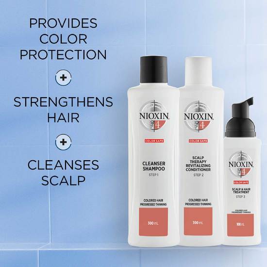 Nioxin Loyalty Kit System 4 för märkbart tunt, färgat hår 300+300+100 ml