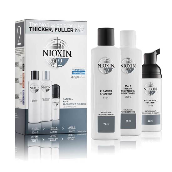 Nioxin Trial Kit System 2 för obehandlat och märkbart tunt hår 150+150+40 ml