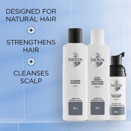Nioxin Trial Kit System 2 för obehandlat och märkbart tunt hår 150+150+40 ml